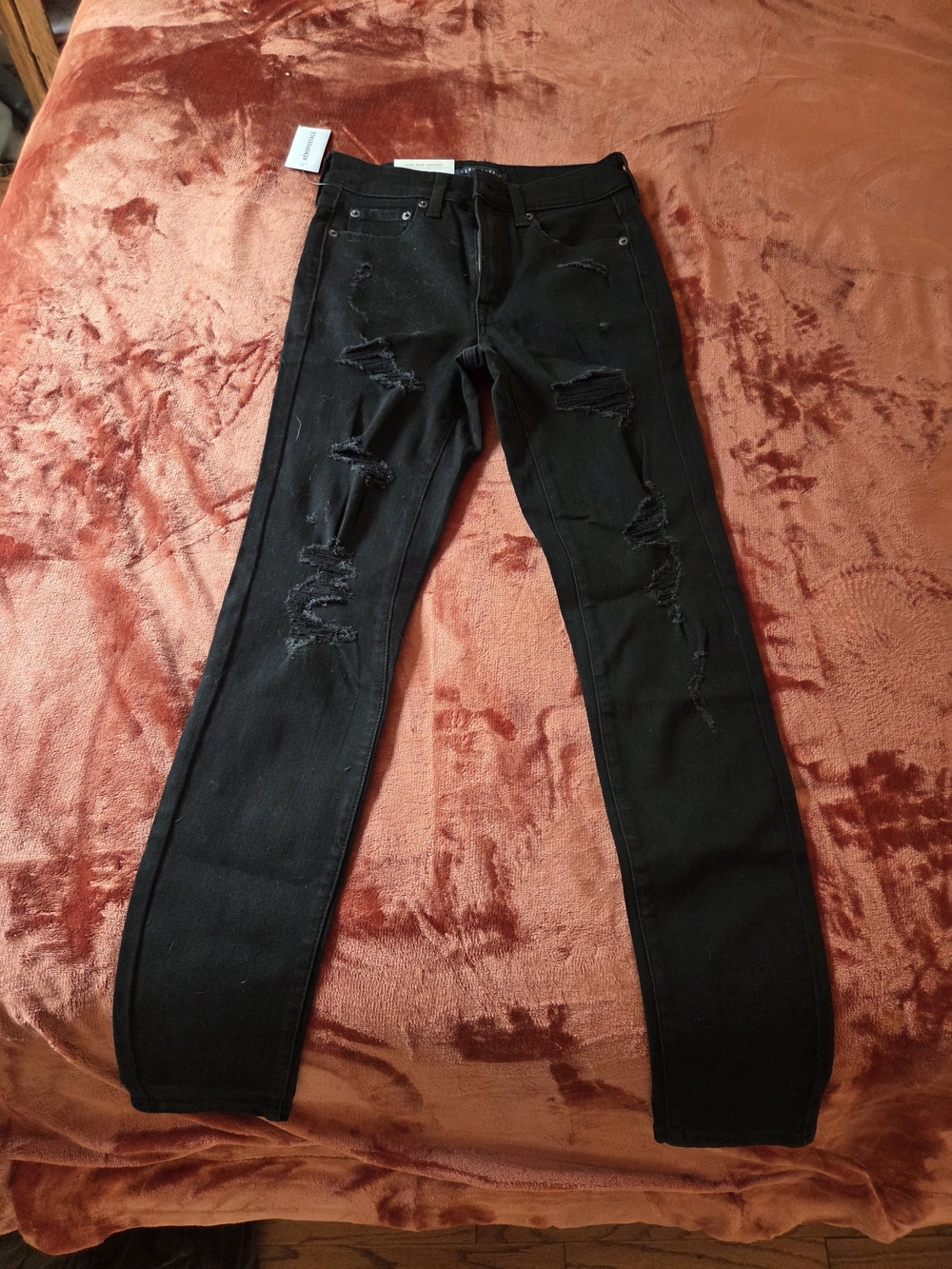 Aeropostale Black High-Rise Distressed Skinny Jeans